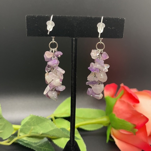 Natural Amethyst Necklace Earring and Bracelet set - Picture 9 of 13